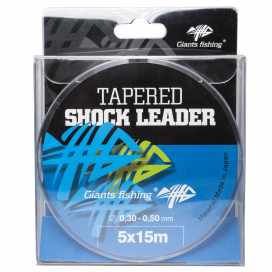 Giants fishing Ujímaný šokový vlasec Tapered Shock Leader 5 x 15 m/0,30 - 0,50 mm