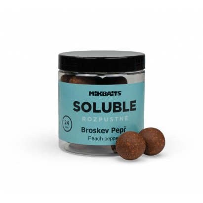 Rozpustné boilie 250ml - Broskev Pepř 24mm