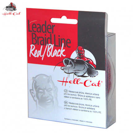 Splietané šnúra Hell-Cat - Leader Braid Line Red / Black 20m