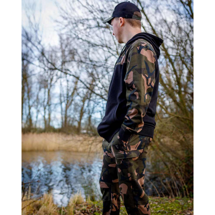 Fox Mikina LW Black Camo Split Zip Hoody