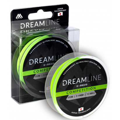 Mikado pletená šnúra dreamline competition 0.14 mm/12.98kg/300m fluo zelená 1 cievka
