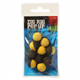Giants Fishing Penové plávajúce boilies Zig Rig Pop-Up yelow-black 14mm, 10ks