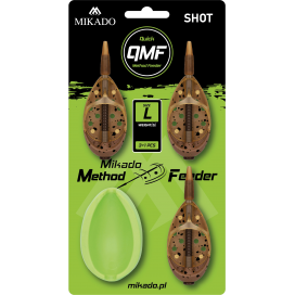 Mikado kŕmidlo method feeder shot q.m.f. set l 3x60g + forma 1 sada Mikado kŕmidlo method feeder shot q.m.f. set l 3x60g + forma 1 sada