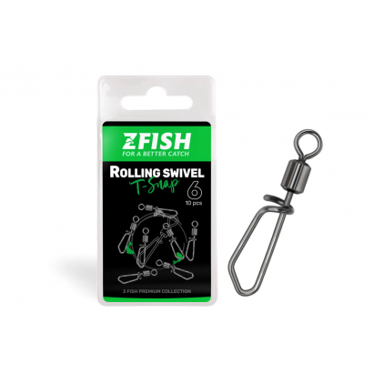 Zfish Obratlík s Karabínkou Rolling Swivel With T Snap 10 ks Zfish Obratlík s Karabínkou Rolling Swivel With T Snap 10 ks