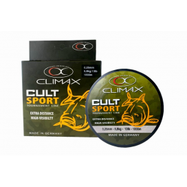 Vlasec na daleké hody CULT Sport Mono fluo žlutý 1000m Průměr: 0,25mm Nosnost: 5,8kg Vlasec na daleké hody CULT Sport Mono fluo žlutý 1000m Průměr: 0,25mm Nosnost: 5,8kg