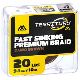 Mikado pletená nadväzcová fast sinking premium braid 30lbs/10m hnedá / kamufláž 1 ks