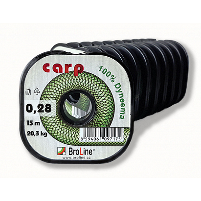 Carp Dyneema - oválna / tm.zelená / 10 m / 0,12 mm / 8,1 kg