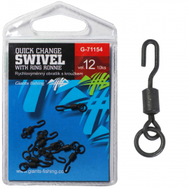 Giants fishing Rýchlovýmenný obratlík s krúžkom Quick Change Swivel with Ring Ronnie, veľ.12/10ks