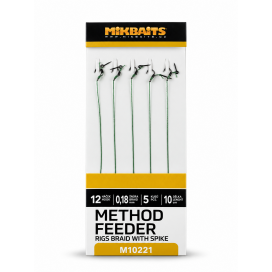 Method Feeder návazce - Návazce č.12 z pletené šňůrky s hrotem 5ks