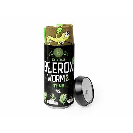 Delphin Ponožky V Plechovce BEEROX WORM 2-Pack