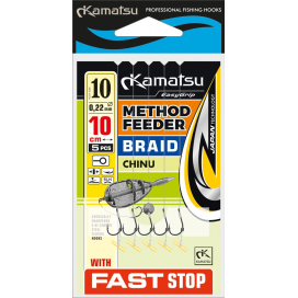 Kamatsu – Náväzec METHOD FEEDER BRAID CHINU FAST STOP 6 BLNO/10cm/0,14mm K-007 OP.5 SZT - Kamatsu Náväzec METHOD FEEDER BRAID CHINU FAST STOP 5ks