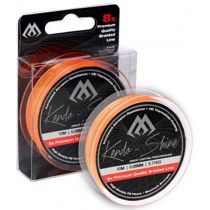 Mikado pletená šnúra kendo shine 0.18 mm/17.81kg/10m fluo/oranžová 1 cievka Mikado pletená šnúra kendo shine 0.18 mm/17.81kg/10m fluo/oranžová 1 cievka
