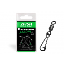 Zfish Obratlík S Karabínkou Rolling Swivel a Hooked Snap 10 ks