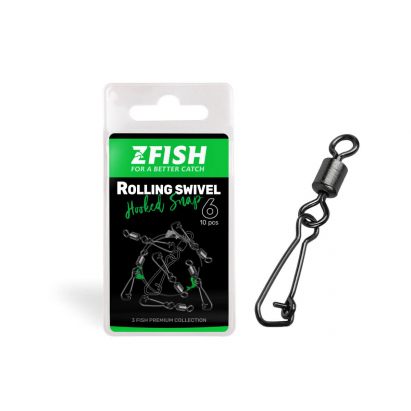 Zfish Obratlík S Karabínkou Rolling Swivel a Hooked Snap 10 ks Zfish Obratlík S Karabínkou Rolling Swivel a Hooked Snap 10 ks
