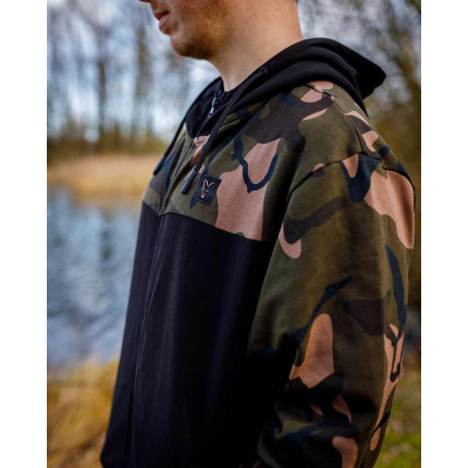 Fox Mikina LW Black Camo Split Zip Hoody