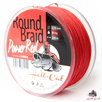 Hell-Cat Splietaná šnúra Round Braid Power Red 1000m - 0,70mm (85,0kg) Hell-Cat Splietaná šnúra Round Braid Power Red 1000m - 0,70mm (85,0kg)