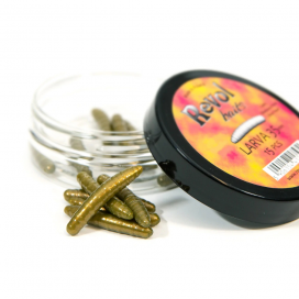 Revol Baits nástraha Larva 35mm príchuť syr-cesnak, farba olivová perleť 15ks
