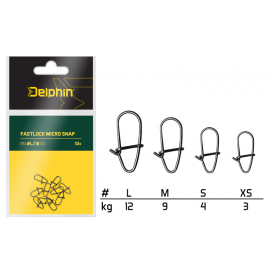 Delphin Karabinky Fastlock Micro Snap 10ks M/9kg