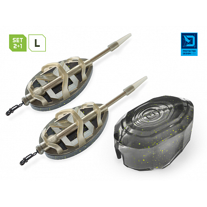 Sada krmítek s formičkou Delphin Method QUIX Reaxe 2+1 L - 30g Sada krmítek s formičkou Delphin Method QUIX Reaxe 2+1 L - 30g