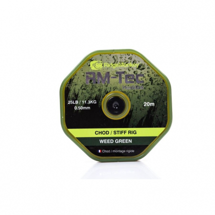 Akcia RidgeMonkey Vlasec RM-Tec Chod Stiff Rig 0,50mm 25lb 20m Zelená