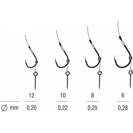 Kamatsu – Náväzec METHOD FEEDER MONO CHINU 10BLNO/10cm/0,22mm SPIKE K-007 OP.5 SZT - Kamatsu Náväzec METHOD FEEDER MONO CHINU 5ks