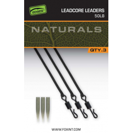 Fox Montáž Naturals Leadcore Leaders 75 cm 3 ks 50 lb