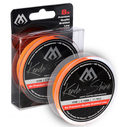 Mikado pletená šnúra kendo shine 0.14 mm/11.75kg/2100m fluo/oranžová 1 cievka Mikado pletená šnúra kendo shine 0.14 mm/11.75kg/2100m fluo/oranžová 1 cievka
