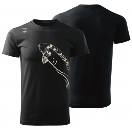 Giants fishing Tričko pánské černé Plavající kapr