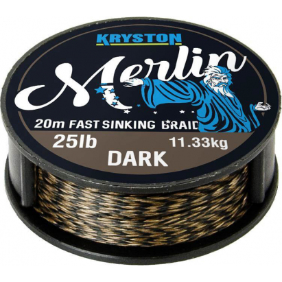 Kryston pletené šnúrky - Merlin fast sinking braid čierny 25lb 20m Kryston pletené šnúrky - Merlin fast sinking braid čierny 25lb 20m