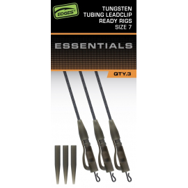 Fox Edges Tubing Lead Clip Ready Rig Tungsten Tubing Leadclip Ready Rigs Size 7 3pcs
