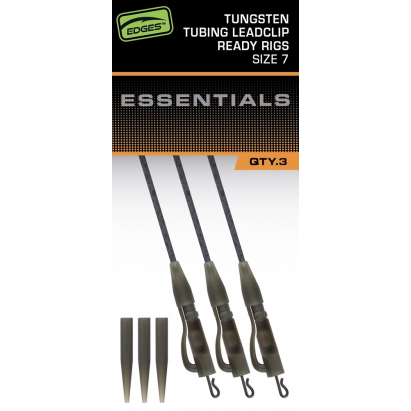 Fox Edges Tubing Lead Clip Ready Rig Tungsten Tubing Leadclip Ready Rigs Size 7 3pcs