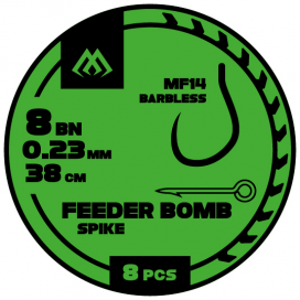 Mikado Fb Rig Mf14 Feeder Bomb Feedrové Návazce S Trnem S Háčky Bezprotihrotu Č. 6 / Monofil 0,25 Mm/38 Cm 8 Ks.