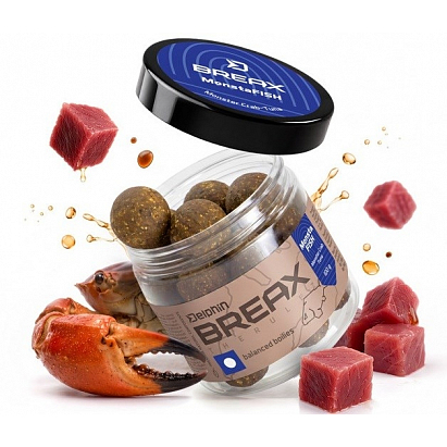 Delphin Vyvážené Boilies BreaX MonstaFISH Monster Krab Tuňák 100 g
