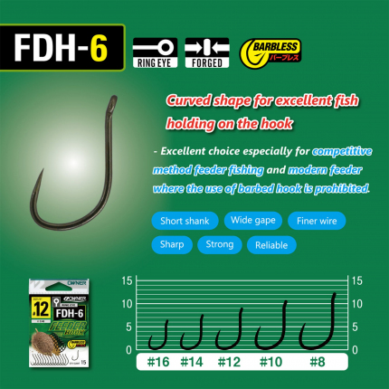 háček OWNER s očkem /14ks/ FDH-6.10: FEEDER HOOK 56946.10