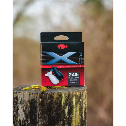 Spomb Splétaná Šňůra X Pro Braid Grey 0,18 mm 300 m