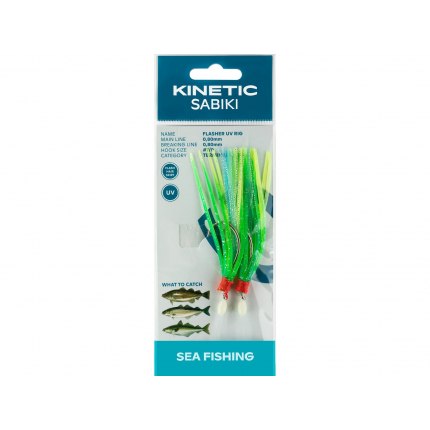 Kinetic Návazec Sabiki Flasher Uv 130cm Green Yellow Blue
