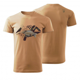 Giants fishing Tričko pánske béžové Rybár s kaprom|veľ. 3XL